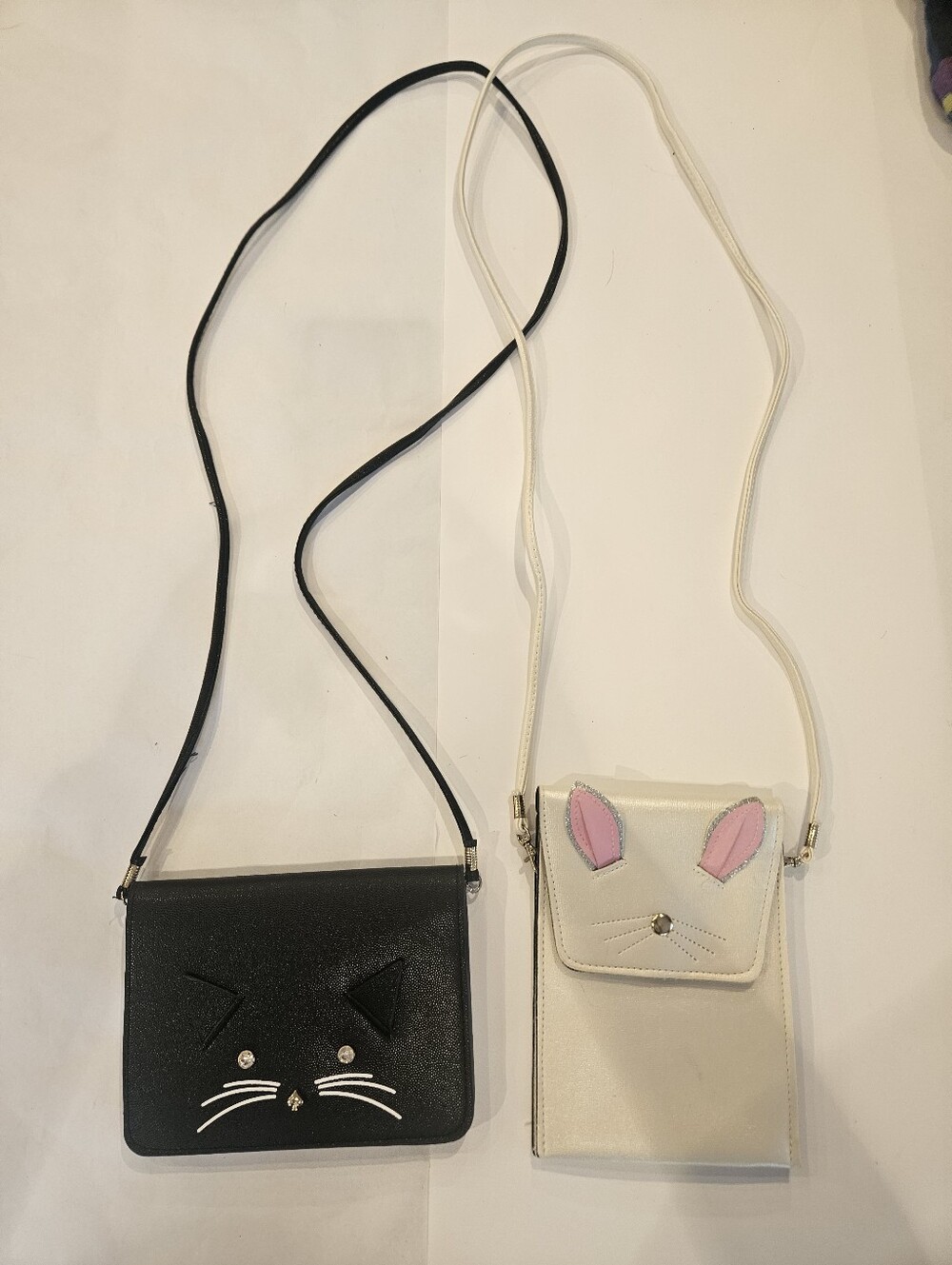 Black And White Cat Crossbody Phone Bags - Cute Whisker Design